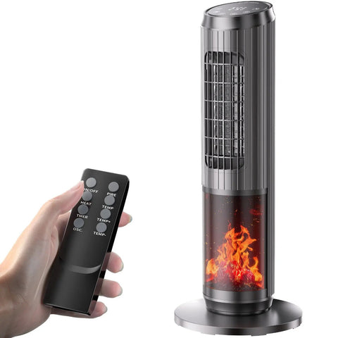 Dolaso 25" PTC Ceramic Tower Space Heater with Thermostat & Remote