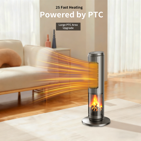 Dolaso 25" PTC Ceramic Tower Space Heater with Thermostat & Remote