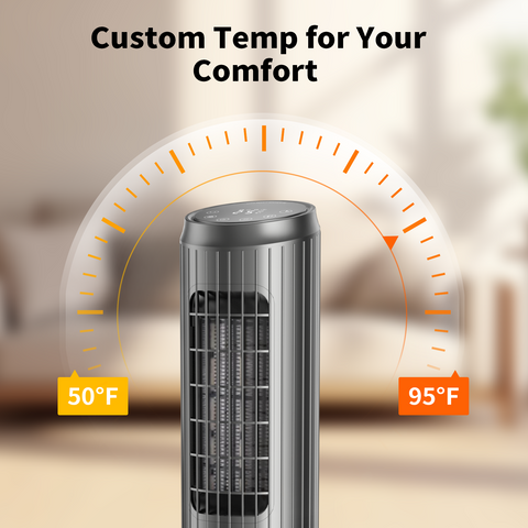 Dolaso 25" PTC Ceramic Tower Space Heater with Thermostat & Remote